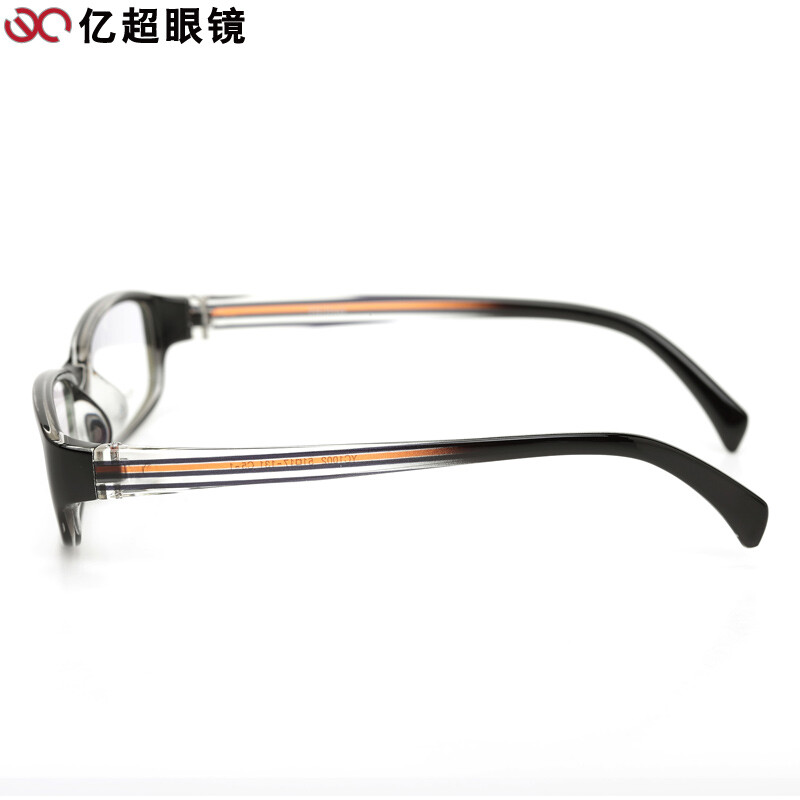 亿超TR90非主流眼镜架近视眼镜框男女YC1002 黑透 配依视路1.56钻晶A+